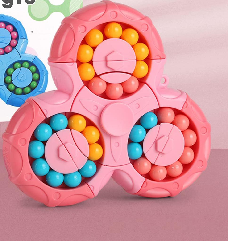 Rotating Magic Bean Fidget Toy Hand Spinner Office Relief Stress Anxiety Decompression Puzzle Cube Educational Beads Kids Adults