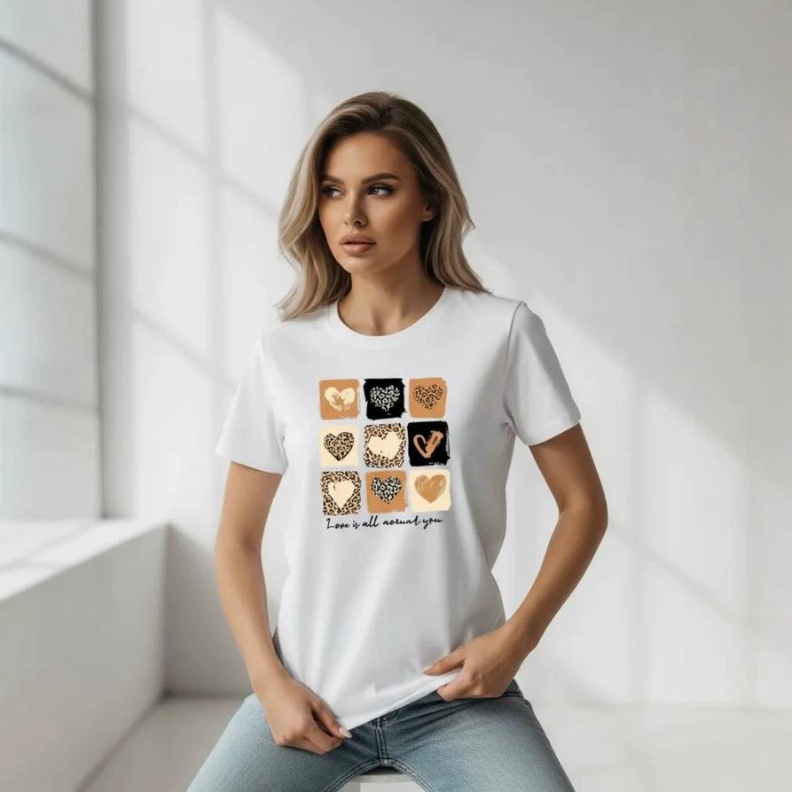 Cotton American short-sleeved t-shirt men s and women s loose top S