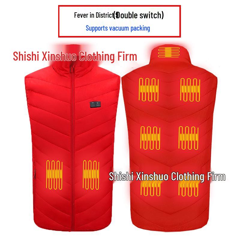 Men's Dual Control USB Heated Vest - 11 Zone, 3 Temperature Settings for Winter
