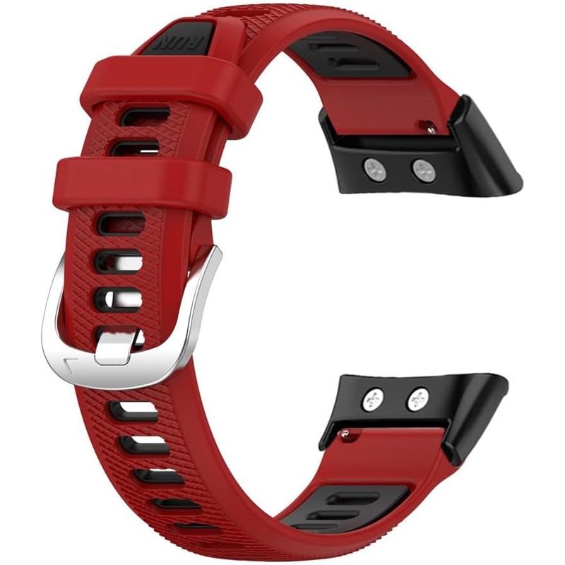 Silicone Strap for Garmin Swim 2 Watch Band for Garmin Forerunner 45 45s Replace Band Bracelet Two Tone Belt, Metal Connectors