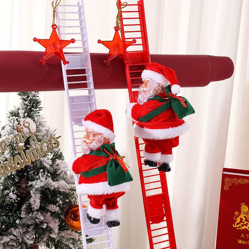 Christmas Electric Music Climbing Beads Climbing Ladder Santa Claus Doll Children's Toys Christmas Gifts