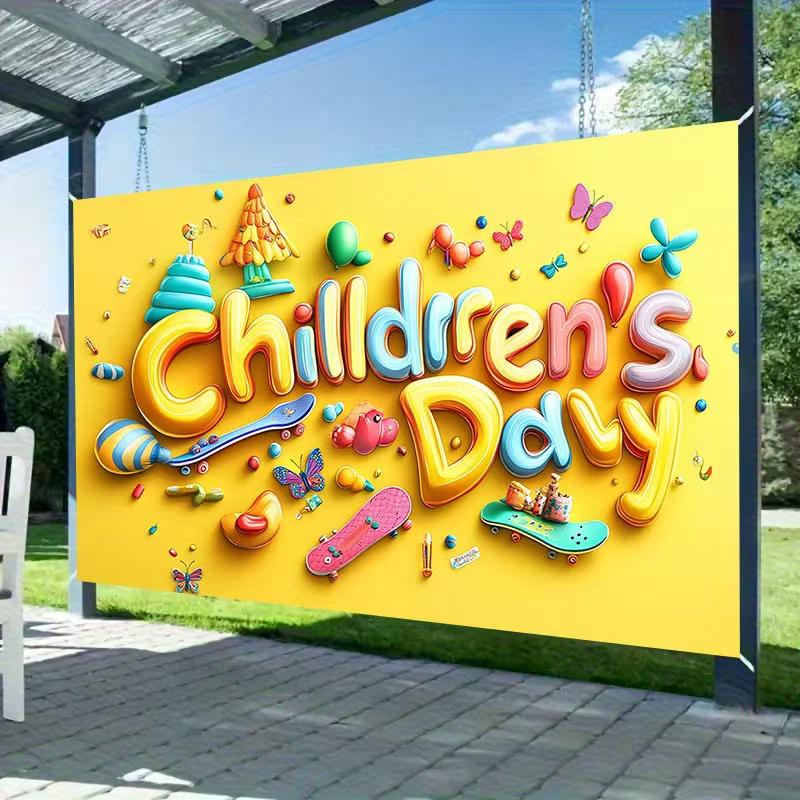 

2D Printed Children s Day 3D Style Studio Backdrop for Kids Photography 47.2x31.5inch/120*80cm