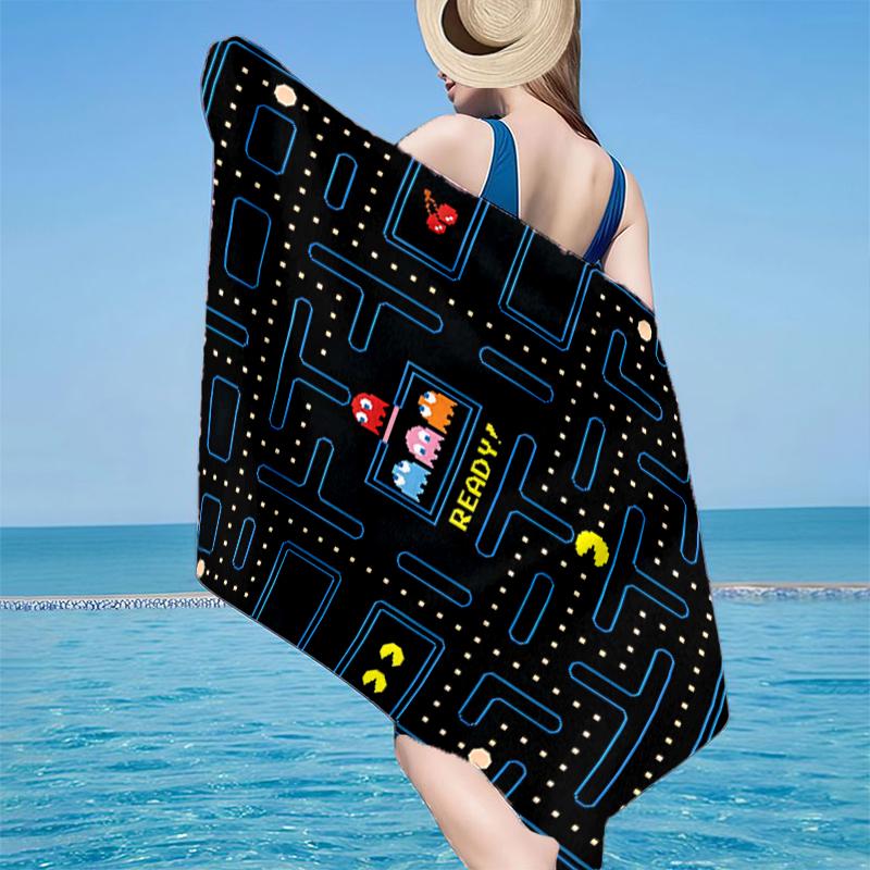 Pac game Adventure Beach Towel, Super Soft Microfiber, Gift for Her/Him, Birthday, for Pool, Beach, Travel, Home Decor Fan gifts
