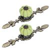 2pcs/set Hand Painted Pumpkin Drawer Knobs Chinese Pastoral Style Ceramic Cabinet HandleGreen