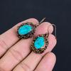 Tibetan Turquoise Earrings Gemstone Jewelry, Copper Electroformed Handmade Earrings, Latest Design Jewelry