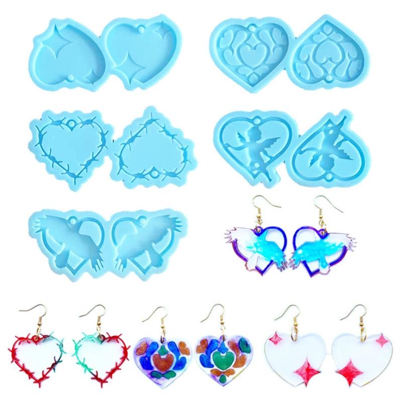 Valentine's Day Series Earring Silicone Mold Suitable for Epoxy Resin Diy Craft Earrings Pendant Earrings Jewelry Making