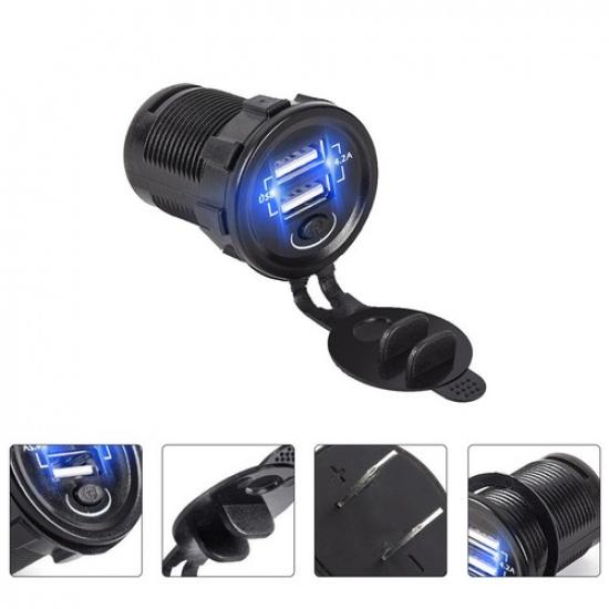 Dual USB Car Charger Dual USB Outlet Fast Charger Phone Charger with
