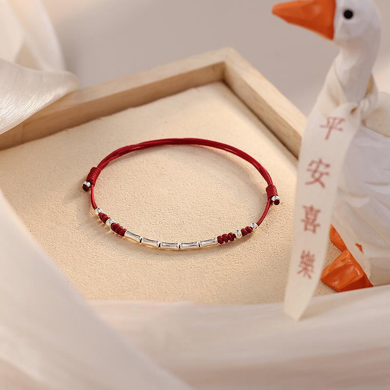 Lucky Bamboo Handmade Braided String Bracelets Couple Adjustable Bracelets Chinese Style Hand Rope Friends Gifts