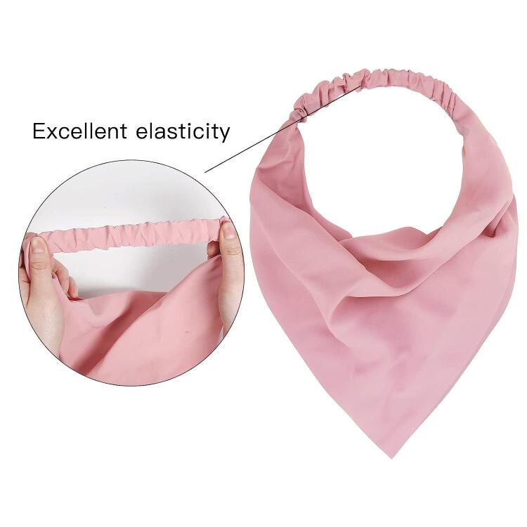 Women Head Scarf Solid Color Hair Accessory with Macaron Pastel Colors Elastic Band Stretchy Versatile Triangular Wrap for Fashion Daily Use Hair Band