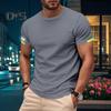 Men's Crew Neck T-Shirt Summer Short Sleeve Casual Tee Solid Color Muscle Fit Workout Top for Gym Daily Wear Sports