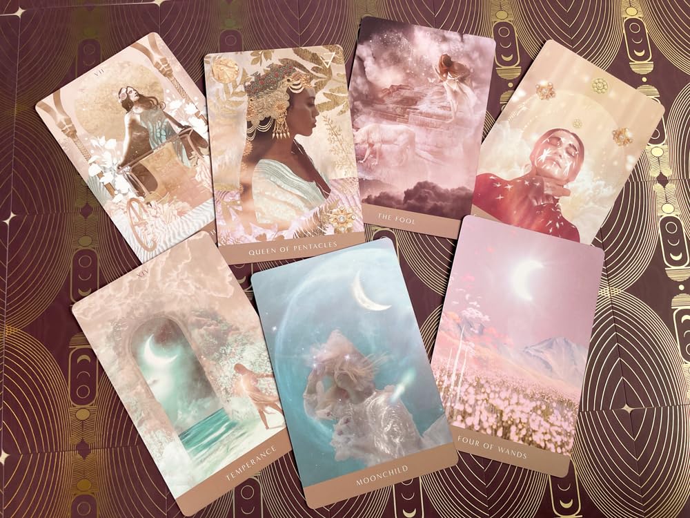 Nichiyu Tarot Set Tarot Schattenarbeit mit japanischer Bedienungsanleitung und Schatten-Tarotkarten Gefüllt mit Magischen 81 Karten [Moonchild - Edition] "Tasche