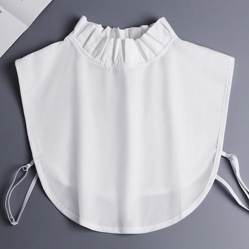 Lace Ruffles Fake Collar Detachable Sweater Decoration Collar Hollowed Out Stand Up Collar Half Shirts for Girls Women