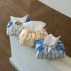 Style Floral Cloth Tissue Box Cover With Drawstring Organizer For Car And Home Decor