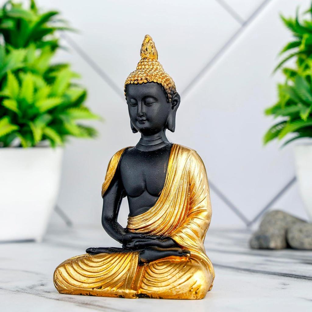 New Sitting Meditating Buddha Statue Showpiece Idol Home Decor Items for Living Room and Gifts