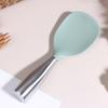 1Pc Silicone Spoon Non-Stick Cooking Spoon Stainless Steel Handle Anti-Scalding Pot Rice Spoon Durable Kitchen Gadgets