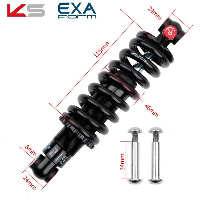 KS EXA 291R Shock Absorber Coil+Oil Adjustable Damping Hydraulic Rear Shocks forMTB Electric Scooter Motocycles Parts