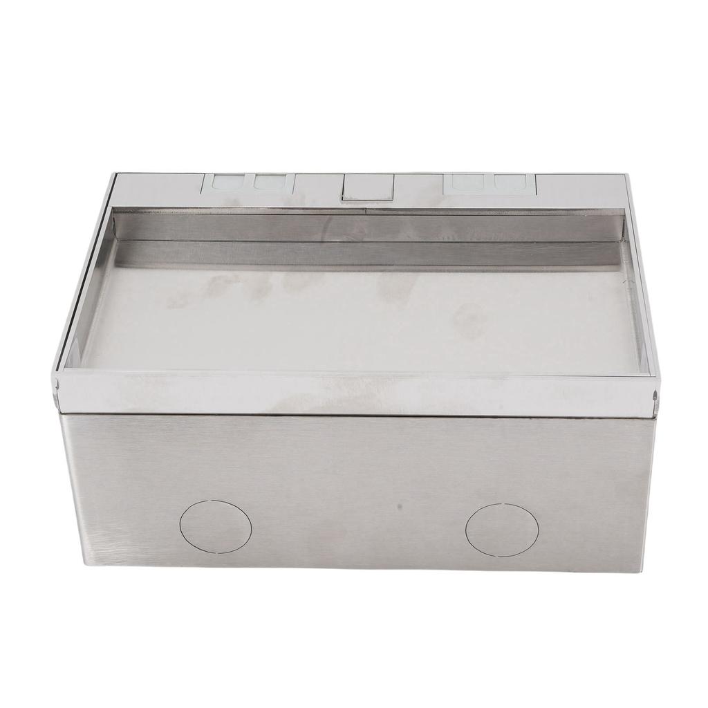 Bodeneinbaudose 4000W 13A 2 Steckdosen 2 USB-Anschlüsse Edelstahl PC Bodendosengehäuse für Büro Schule Hotel