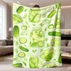 Couverture Flanelle HKStorage Concombre Mariné Bohème - Ultra Douce Convient à Toutes les Saisons Couvre-lit avec Technologie Plissée par Ultrasons, Lit Multicolore