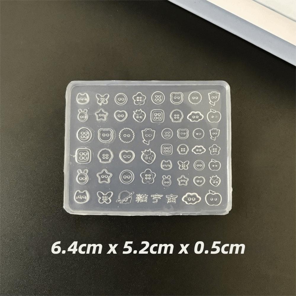 Translucent Clear Nail Charm Mold Silicone Nail Art Template Cute Manicure Mold Home Manicure