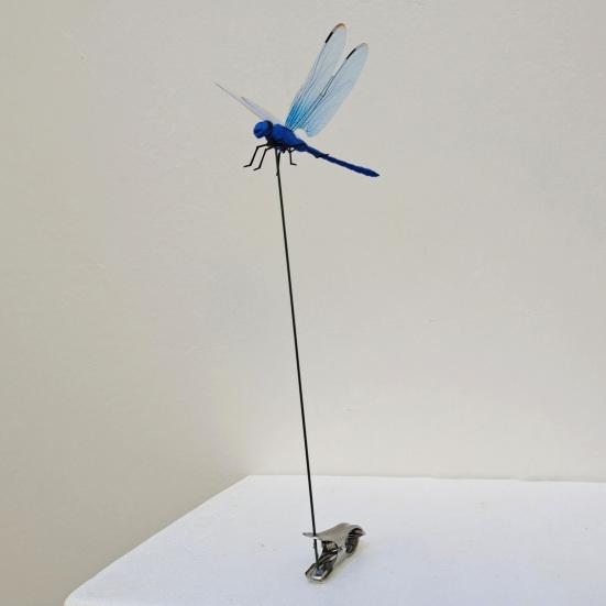 Dragonfly Clip with Pole Garden Decor Dragonfly Hat Clip 3D Artificial Dragonfly Rod Clip for Men And Women Hat Outdoor Plants