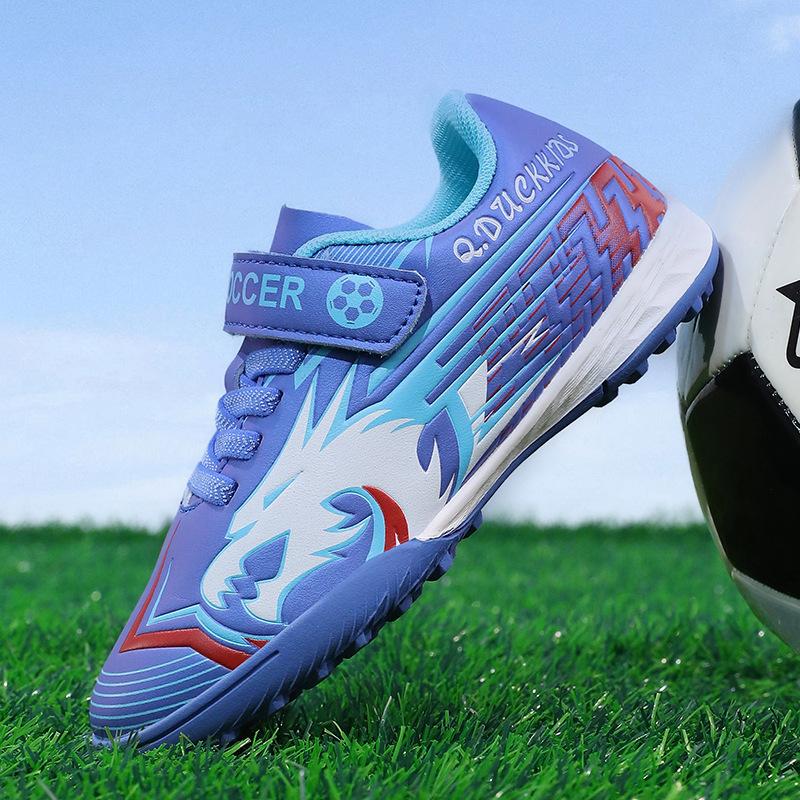 New Children's Football Shoes Boys and Girls Primary School Students Velcro Football Shoes Broken Nails Sports Shoes