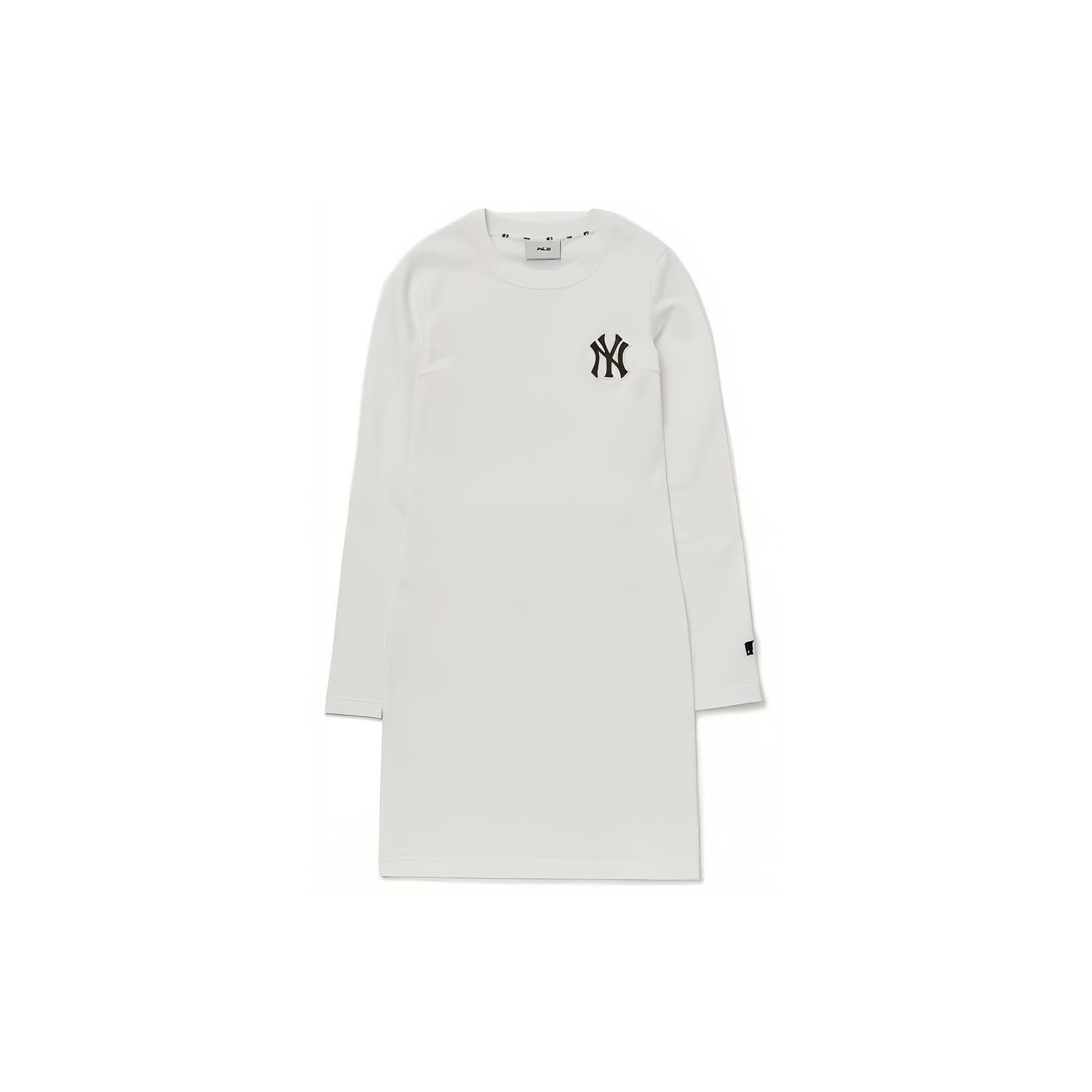 

Новые платья с длинным рукавом MLB New York Yankees Женские Белые 3FOPU0124-50WHS XS