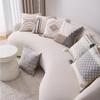 Unique Boho Throw Pillow with Braided Rope Pattern Handmade Tassels Cushion Soft Cotton Linen Textured Cushion for Sofa Bed