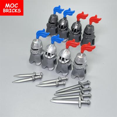 MOC Bricks Medieval Knights Statues Rome Armour Sword Soldiers Weapons Helmet Action Figure Army Building Blocks DIY Dolls Toys
