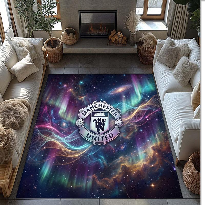 Manchester United Geprint Flanellen Vloerkleed Niet-Glijdend Zacht Polyester Vloerkleed Binnen Decoratie Mat voor Slaapkamer Woonkamer Bank