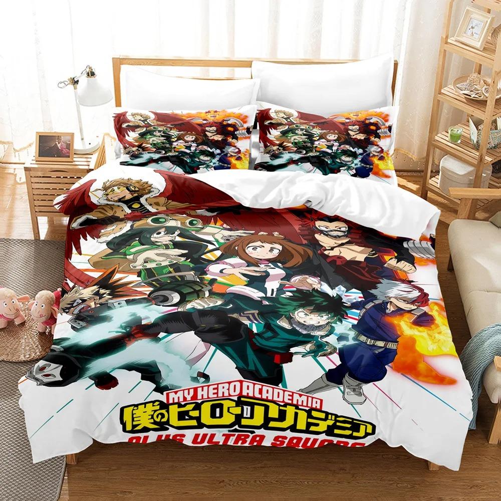 My  Hero Academia Bedding Set Japan Anime Comfortable Quilt Cover Single Double Queen Twin Full Size Duvet Cover Teens Bed Linen