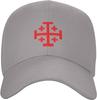 Jerusalem Cross Crusader Adjustable Baseball Cap Casual Cotton Dad Hat for Adults