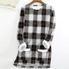Women's Fashion Plaid Print Round Neck Long Sleeve Plush Winter Warm Pullover Top