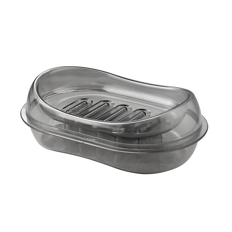 Transparent Double-layer Water-draining Soap Box Non-water-accumulating Sanitary Stand Soap Box Household Soap Box