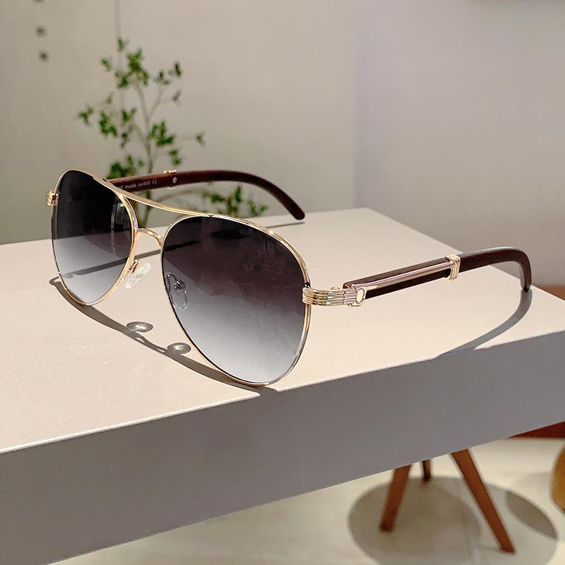 Classic Pilot Sunglasses Women For Men Male  Vintage Sun Glasses Luxury Brand Designer Punk Popular Metal Driving Shades