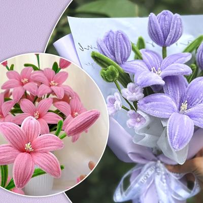 Multi-Color Chenille Stems Craft Supplies Bending Craft Wire Flower DIY Craft Kit for Creative DIY Art and Crafts Decor