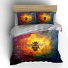 Honeybee Colorful Artwork Set Decor Bedding Set with 1 Duvet Cover 2 Pillowcases Single Double King Queen Gift
