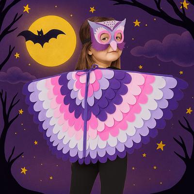 Vogelflügel Halloween Umhang mit Maske Robe Cape Masken-Set Kreatives Halloween Kinderkostüm Party