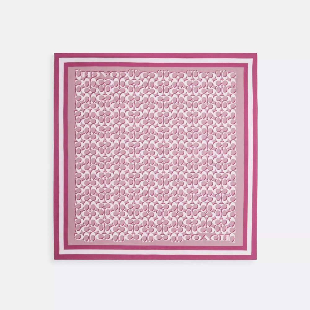 

Coach Signature Print Silk Square Scarf Jasmine One Size