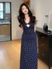 Kink Lace Neck Sling Floral Dress Women's Summer New Seaside Vacation Beach Dress