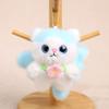 Cute Elf Cat Plush Doll Pendant Keychain Soft Skin-Friendly Plush with Wings And Floral Accent Portable Bag Charm Gift for Kids Cat Lovers