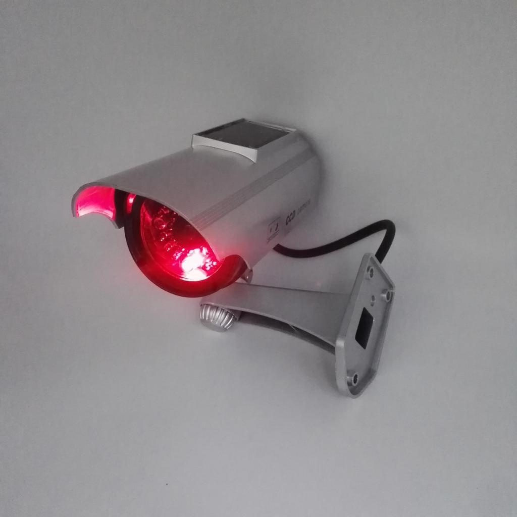 Solar-Powered Fake Surveillance Camera with Flashing Light