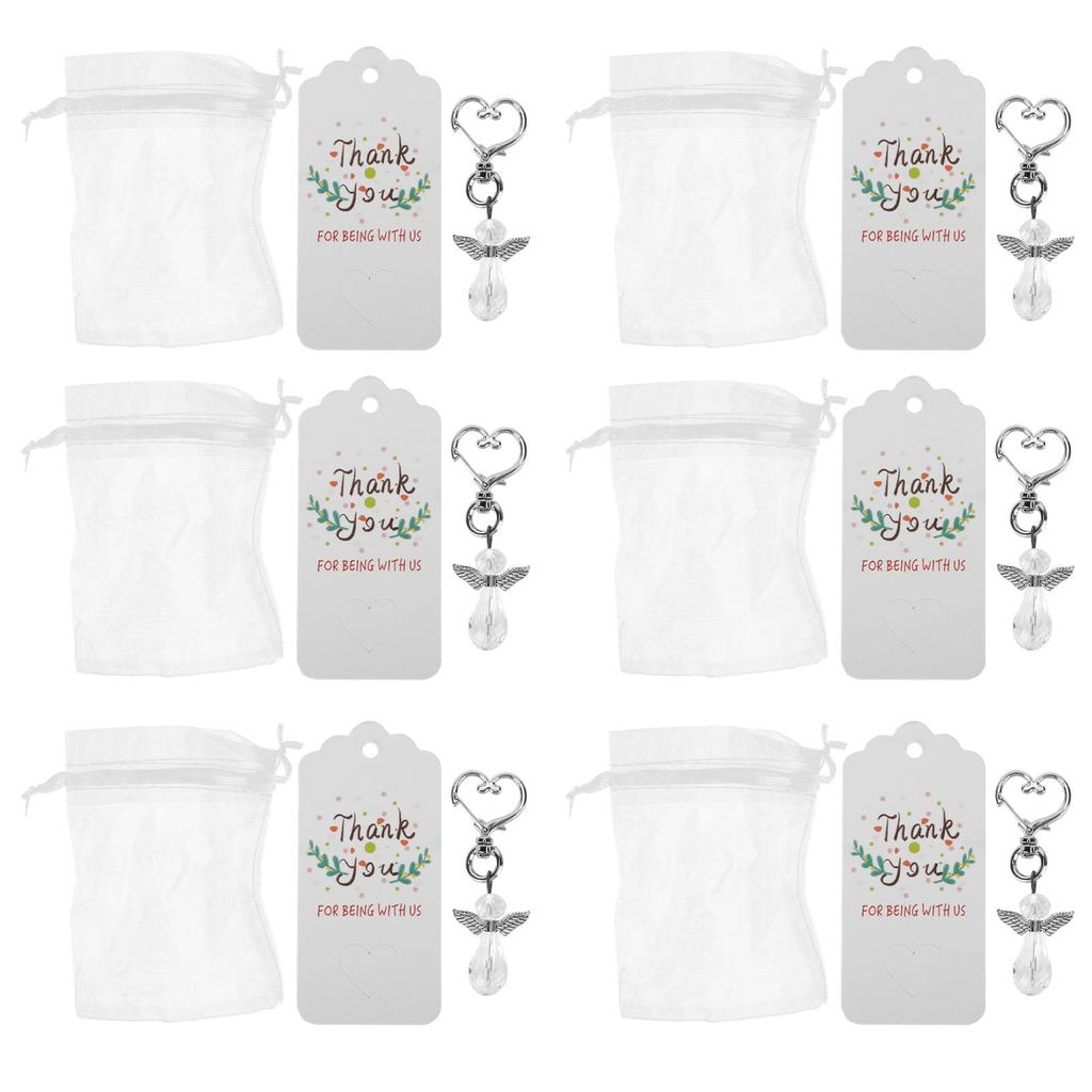 20PCS Keychain Favors Set with Key Ring Gift Bags Cards for Baby Shower Wedding Birthday Bridal Shower Gifts