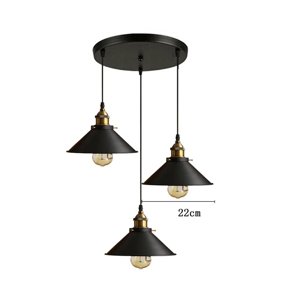Vintage Iron Black Pendant Lights Nordic Industrial Wind Loft Hanging Lamp for Restaurant Kitchen Bar Living Room Home Decor