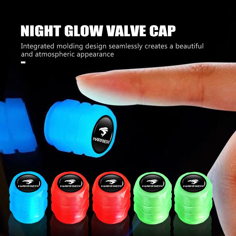 4/6/10pcs Fluorescent Car Wheel Dustproof Tyre Valve Stem Caps For Toyota Highlander Auris Harrier Prius Crown Prado 120 150