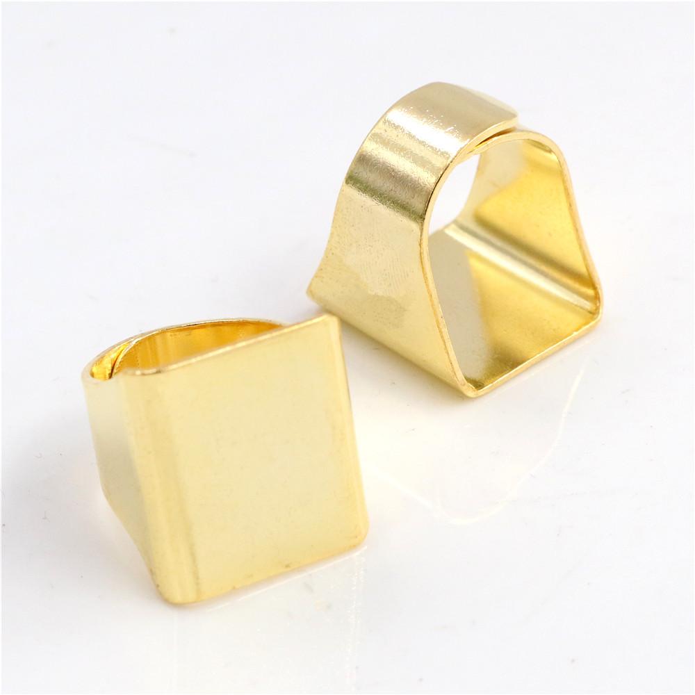 

20mm 5pcs Classic 6 Colors Plated Brass Square Adjustable Ring Settings Blank/Base,Fit 20mm Glass Cabochons,Buttons;Ring Bezels золотий