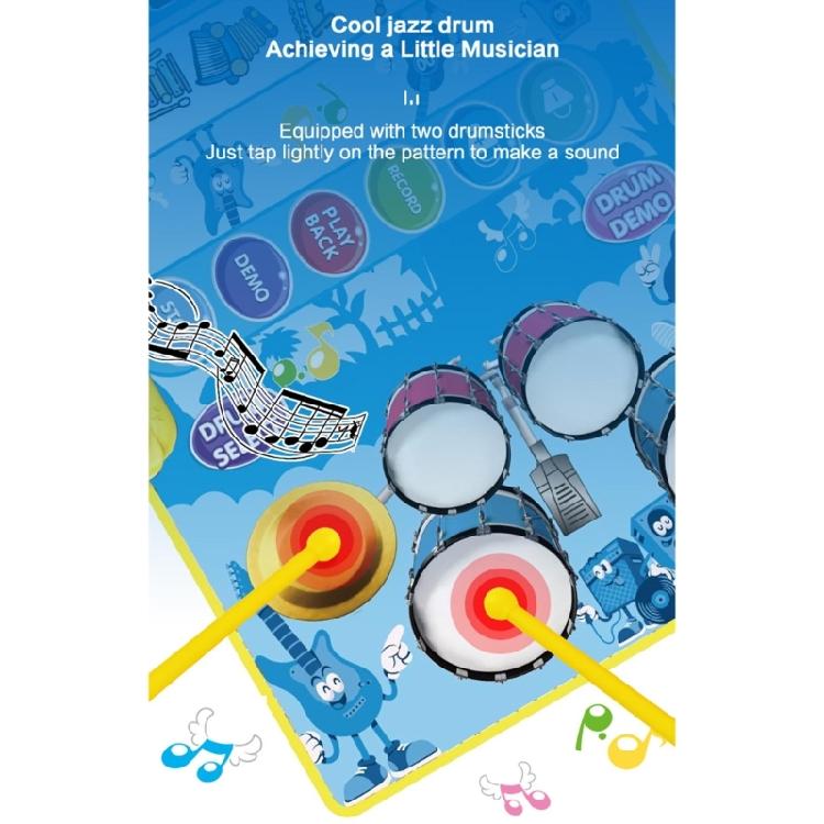 Interactive Kids Piano Playmat With Drum Sounds Musical Learning Toy for Creative Game & Physical Development
