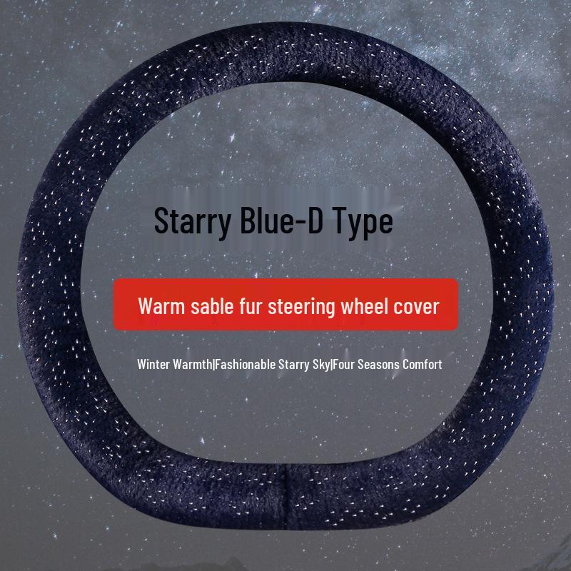 2025 Winter Plush Baby's Breath Car Steering Wheel Cover Set
