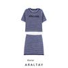 Araltay New Arrival Fashion Style Women's Clothing Fashion All-Match Casual Style Letter Knitted Short-Sleeved Shirt Skirt Outfit