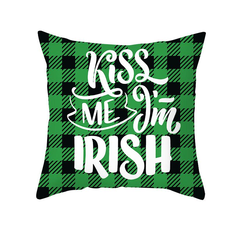 St. Patrick's Day Pillow Cover Nordic Ins Pillow Green Four-leaf Clover Sofa Cushion Cover Pillow Cover