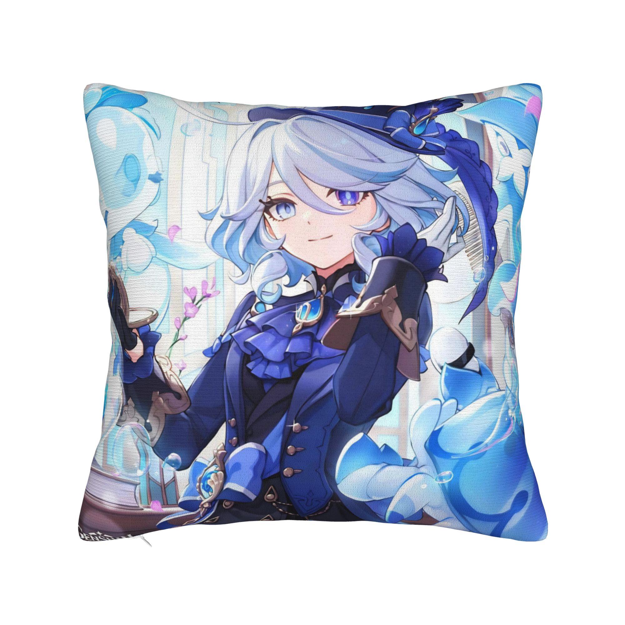Helenal Unisex Furina Genshin Impact Game Pillowcase Printing Fabric Cushion Cover Gift Throw Pillow Case Cover Chair Drop Shipping 45X45cm